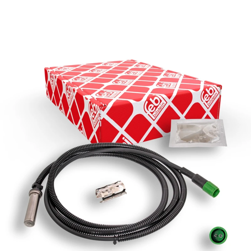 Image of FEBI BILSTEIN 104525 ABS Sensor Rear Axle Right, with bush Sensor,wheel speed (412)