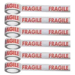 Image of QUARANTINE Printed Polypropylene Adhesive Tape, Carton of 6 Rolls, 50mm x 66m
