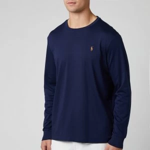 Image of Polo Ralph Lauren Mens Custom Slim Fit Long Sleeve T-Shirt - French Navy - L