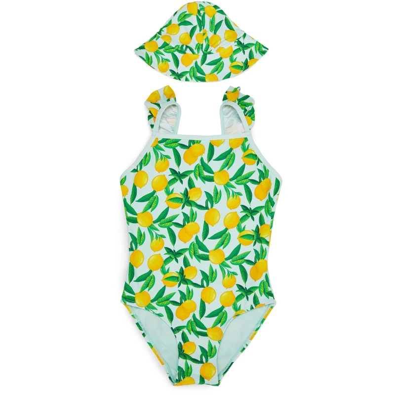 Image of Threadbare Swimsuit and Hat Juniors - Blue Blue 6