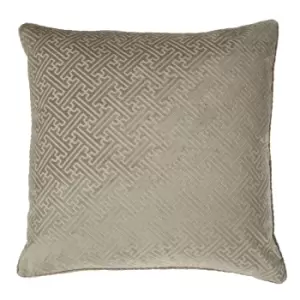 Image of Florence Embossed Velvet Cushion Champagne, Champagne / 55 x 55cm / Feather Filled