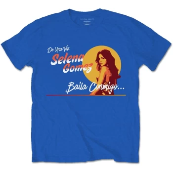 image of Selena Gomez - Mural Unisex Large T-Shirt - Blue