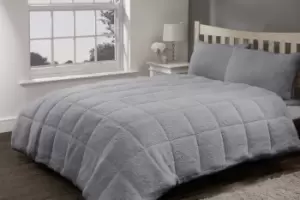 Image of BHS Home Grey Teddy Bear Fleece 13.5 Tog Duvet - King size