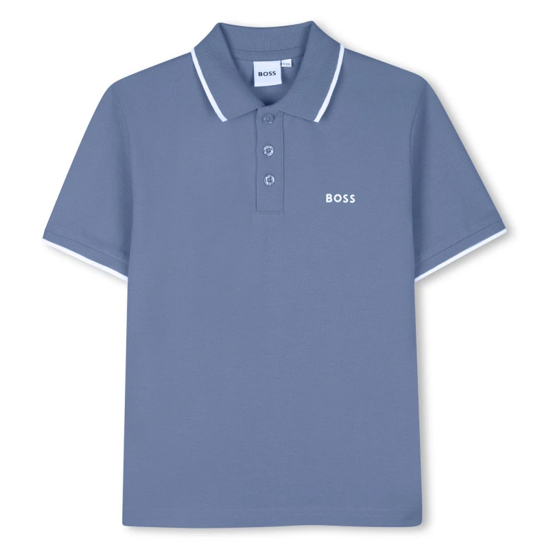 Image of Boss Kids Short Sleeve Polo Shirt Short Sleeve Polos 12Y Blue 57447522215