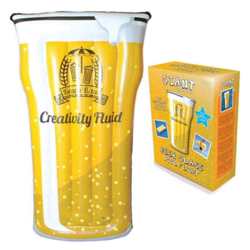 Image of CKB Ltd Pint Glass Pool Float Novelty Inflatable Swimming Pool Toy