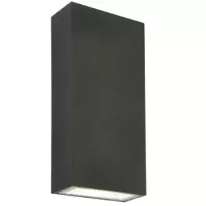 image of IP44 Outdoor Up & Down Wall Light Dark Anthracite Grey 5W Cool White LED Accent