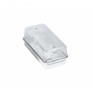 image of KnightsBridge 100W IP65 ES E27 Aluminium Base Bulkhead - Clear Cover