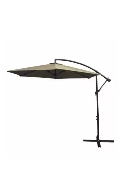 Image of Beige Cantilever Parasol & Fan Base