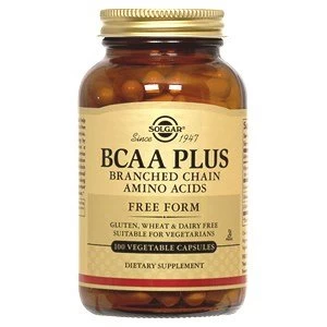 image of Solgar BCAA Plus Vegetable Capsules Branched Chain Amino Acids 50 Capsules