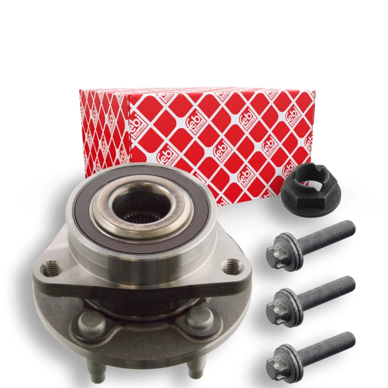 Image of FEBI BILSTEIN 40098 Wheel bearing kit with fastening/mounting material, with wheel hub Wheel Bearing Kit (654)