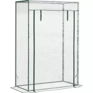 Image of 100 x 50 x 150cm Greenhouse Steel Frame PVC Cover with Roll-up Door Outdoor for Backyard, Balcony, Garden, Transparent - Outsunny