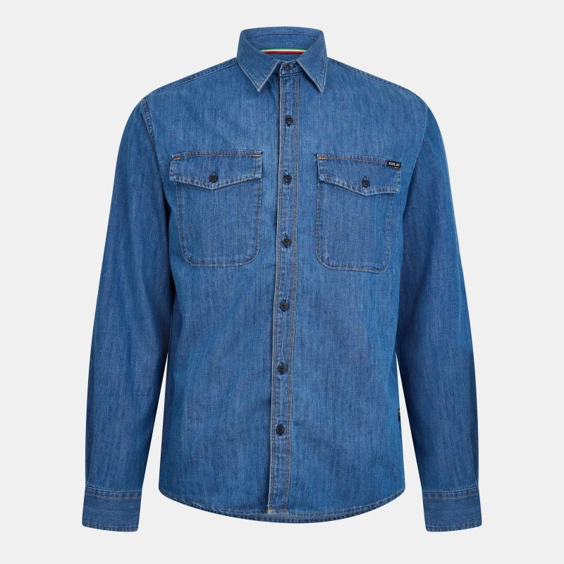 Image of Replay Mens Long-Sleeve Denim Shirt 860 B06 Blue male L
