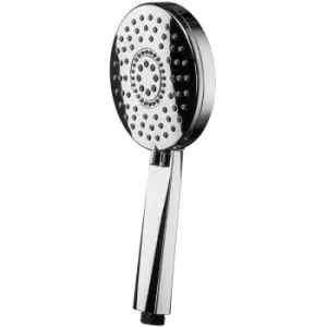 image of Belmore Bathroom Shower Handset Round Chrome 5 Function Rub Clean - Chrome - Croydex