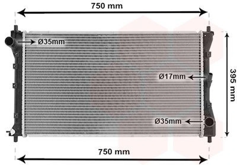Image of VAN WEZEL Engine radiator VAN WEZEL 17012711