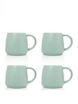 Image of Sabichi Set Of 4 Green Matt Stoneware Mugs