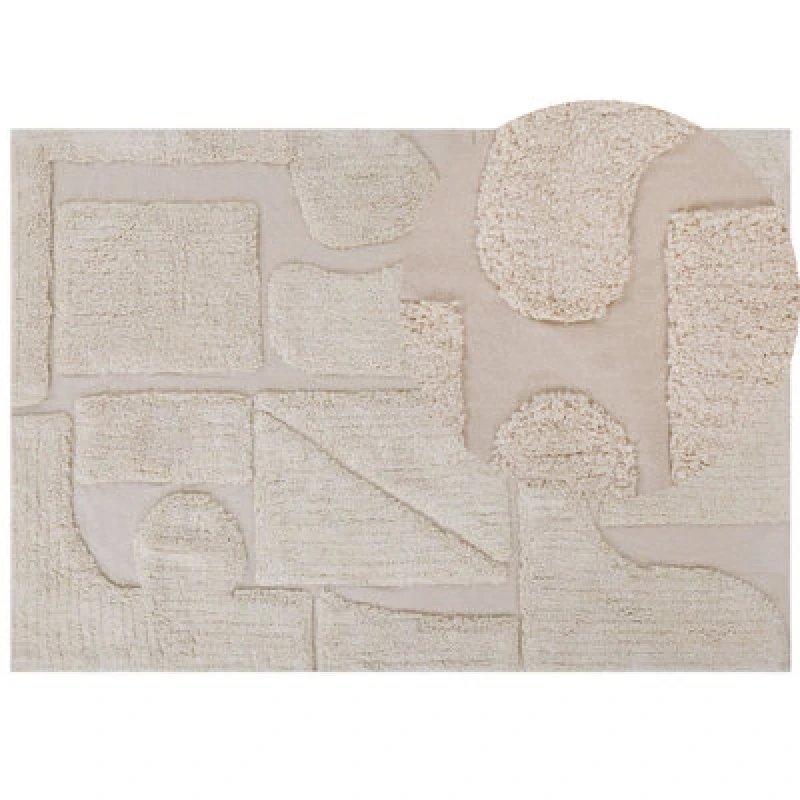 Image of Beliani Rug Diyadin Beige 160 X 230 Cm Cotton