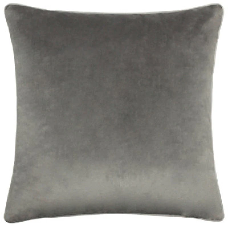 Image of Furn Furn Meridian Velvet Cushion in Mid Grey Size: 45cm x 45cm Mid Grey 45cm x 45cm Unisex 5025532353474