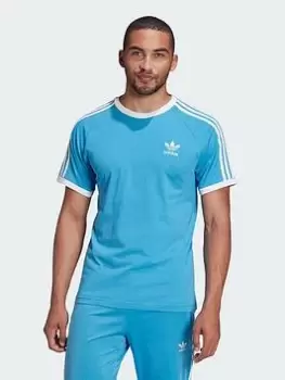 Image of adidas Originals 3 Stripe California T-Shirt - Bright Blue, Bright Blue, Size S, Men