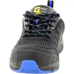 Image of Grafters Mens Super Light Safety Trainers With Safety Toe Cap (8 UK) (Black/Blue) - Black/Blue