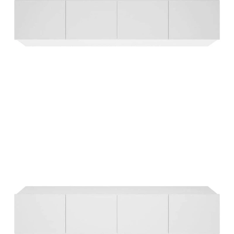 Image of Vidaxl 4X TV Cabinets Living Room Furniture Sideboard Entertainment Centre TV Console Media Unit Hifi Stereo Cabinet White Engineered Wood, White 3114