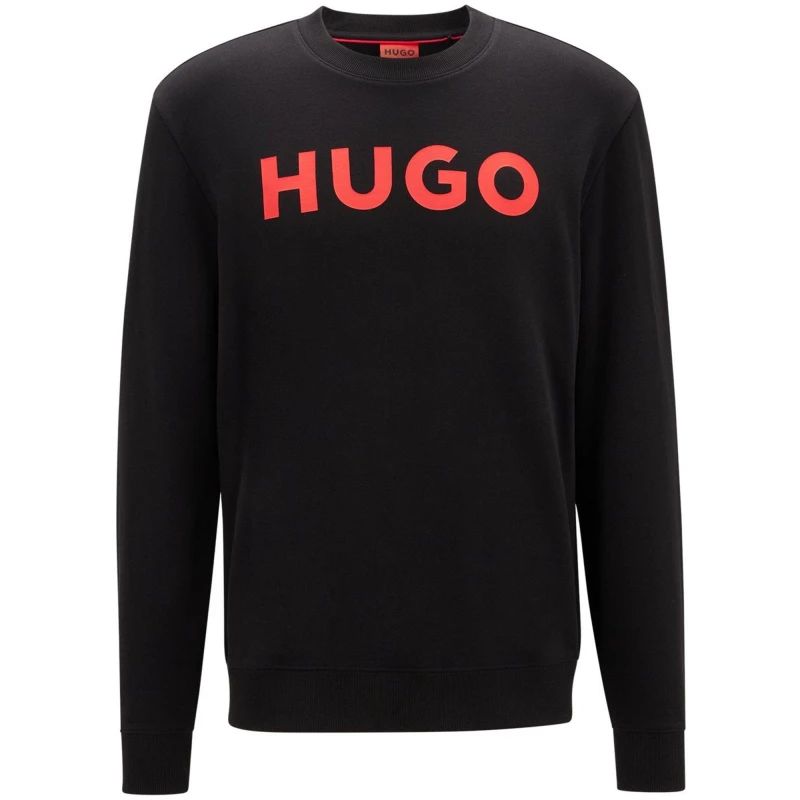 Image of Hugo Dem Logo Crew Sweatshirt - Black XS