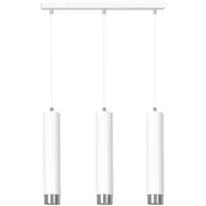 image of Emibig Kibo White/Chrome Bar Pendant Ceiling Light 3x GU10