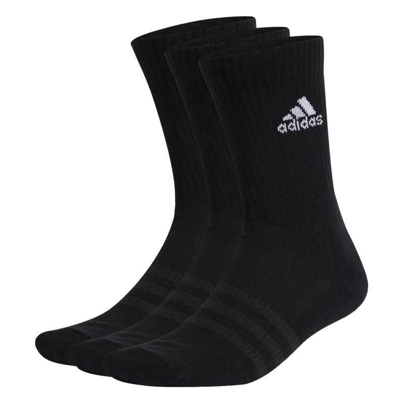Image of adidas Cushioned Crew Socks 3 Pairs Juniors Crew Socks 2 - 3.5 Black 41248903030