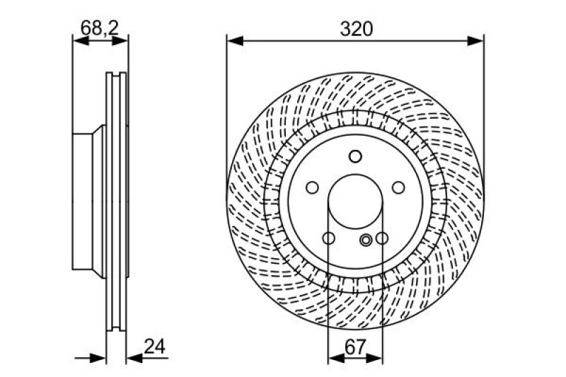Image of Bosch 0 986 479 654 Brake disc Vented, Coated, High-carbon Brake Disc (82)