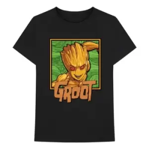 Image of Marvel Comics - I am Groot - Groot Square Unisex Large T-Shirt - Black