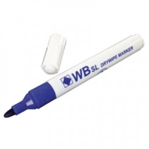 image of Whitecroft Blue Whiteboard Marker Pens Bullet Tip Pack of 10 WB15 804001