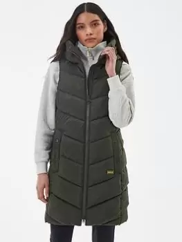 Image of Barbour International Boston Gilet - Green, Size 12, Women