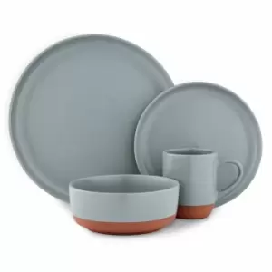 image of Barbary & Oak Verona 16 Piece Dinnerware Set - Slate Grey