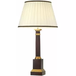 image of Loops - Table Lamp Ivory with Black and Gold trim Shade Oxblood LED E27 60w Bulb