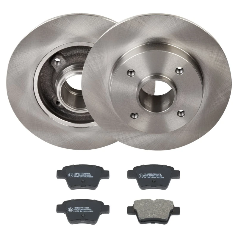 Image of RIDEX 3405B2163 Brake disc and pads set Rear Axle, Brake Disc Type: Solid Brake Set,disc brakes (3405)