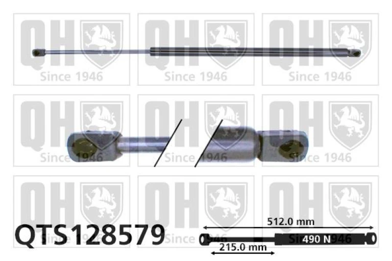 Image of QUINTON HAZELL Tailgate strut QUINTON HAZELL QTS128579