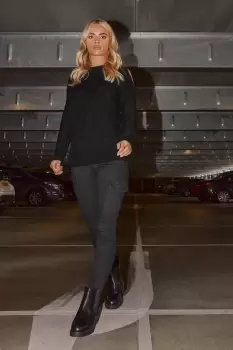 Image of Petite Cold Shoulder Jumper