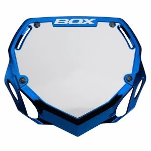 Image of Box Phase 1 Small Chrome Number Plate Blue