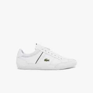 Image of Lacoste Mens Chaymon Synthetic and Leather Sneakers Size 9 UK White & Black