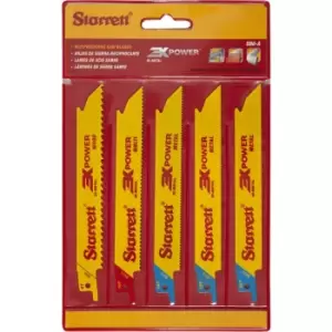 Image of Starrett Assorted Reciprocating Saw Blades - 152mm (5 Pack) (SA290)