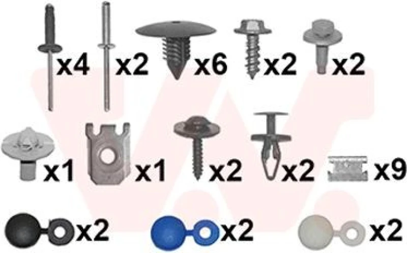 Image of VAN WEZEL Mounting Kit, bumper VAN WEZEL 4334794
