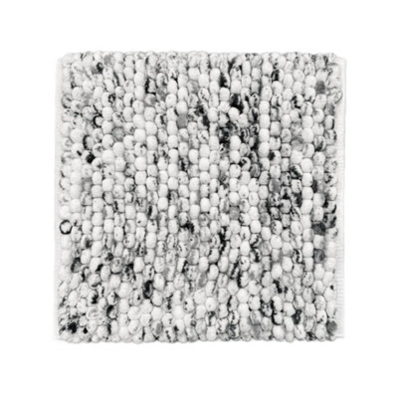 Image of Allure Bath Fashions Marl Chunky Bobble Square Bath Mat Non Slip - Dark Grey