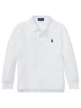 image of Ralph Lauren Boys Classic Long Sleeve Polo - White