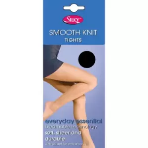 Image of Silky Womens/Ladies Smooth Knit Tights (1 Pairs) (Large (42a-48a)) (Black)