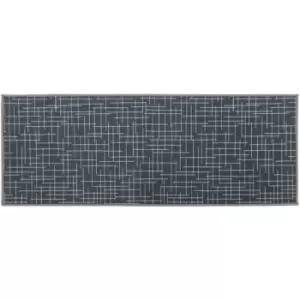 image of Savio Machine Washable Runner Mat, 57 x 150 cm, Grey, One Size - JVL