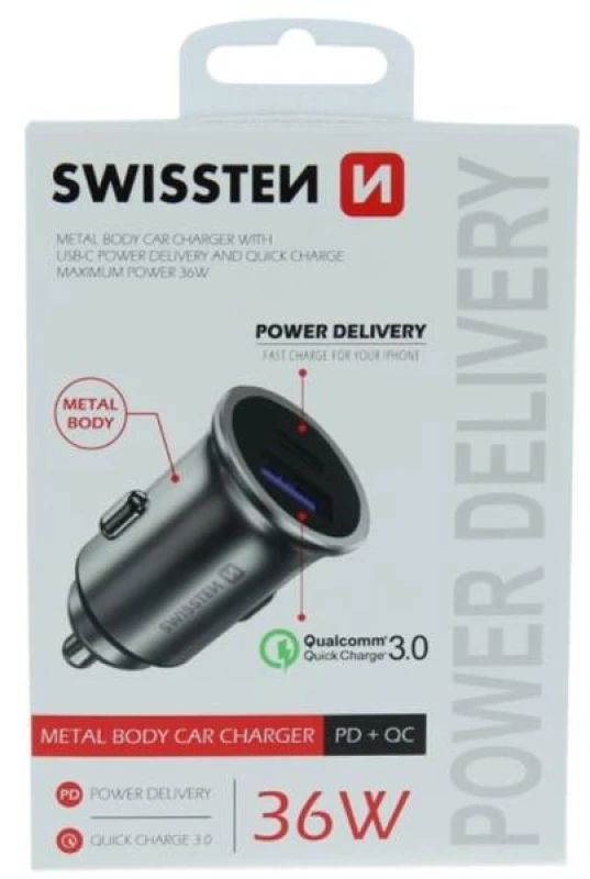 Image of SWISSTEN 20111740 Car mobile phone charger black, Number of inlets/outlets: 2 Car mobile phone charger (100026)