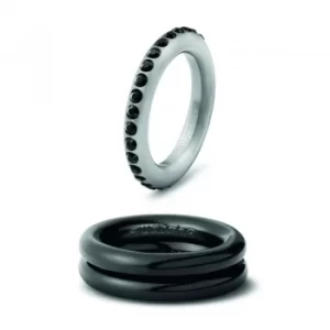 Image of Ladies Swatch Bijoux Ceramic Ring Size N Deluxe Trio