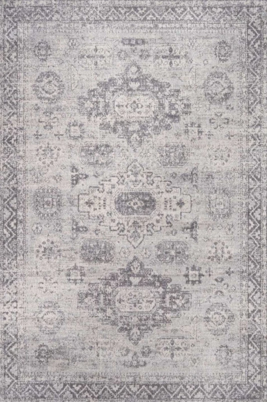 Image of THE RUGS Montana Vintage Grey & Cream Living Room Area Rug 4050 Size: 120cm x 170cm Grey Unisex 120cm x 170 cm