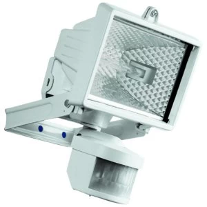Image of Wickes Compact White Halogen Floodlight with PIR - 120W R7S