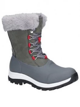 Image of Muck Boots AprÈS Lace Mid Arctic Grip Welly Boots - Grey