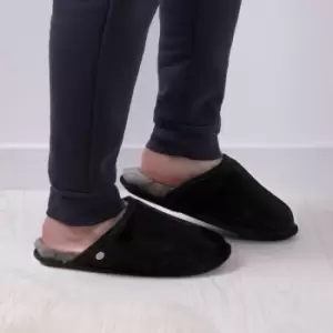 Image of Just Sheepskin Donmar Sheepskin Mens Slippers Black